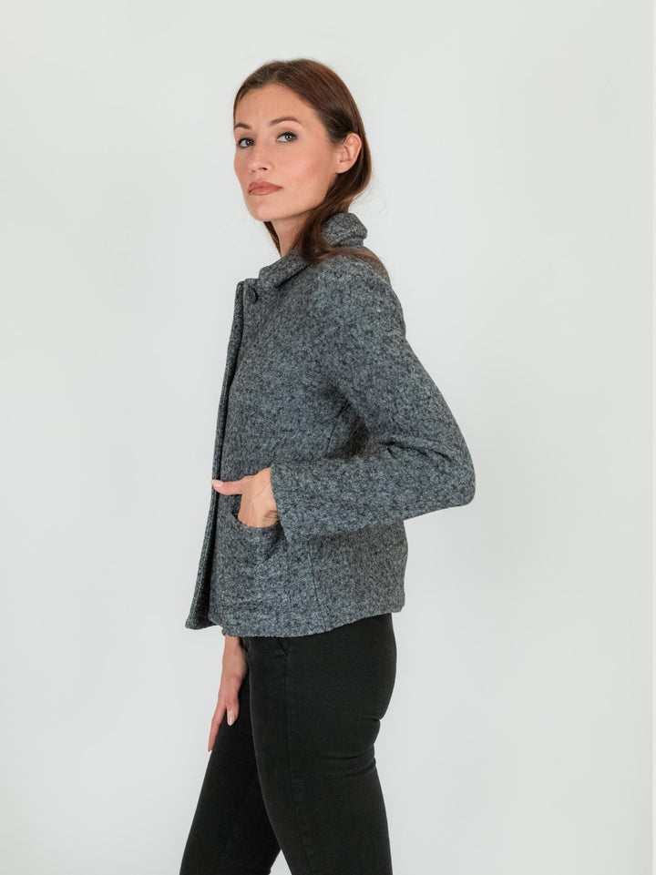 BLAZER IN LANA COTTA GRIGIO