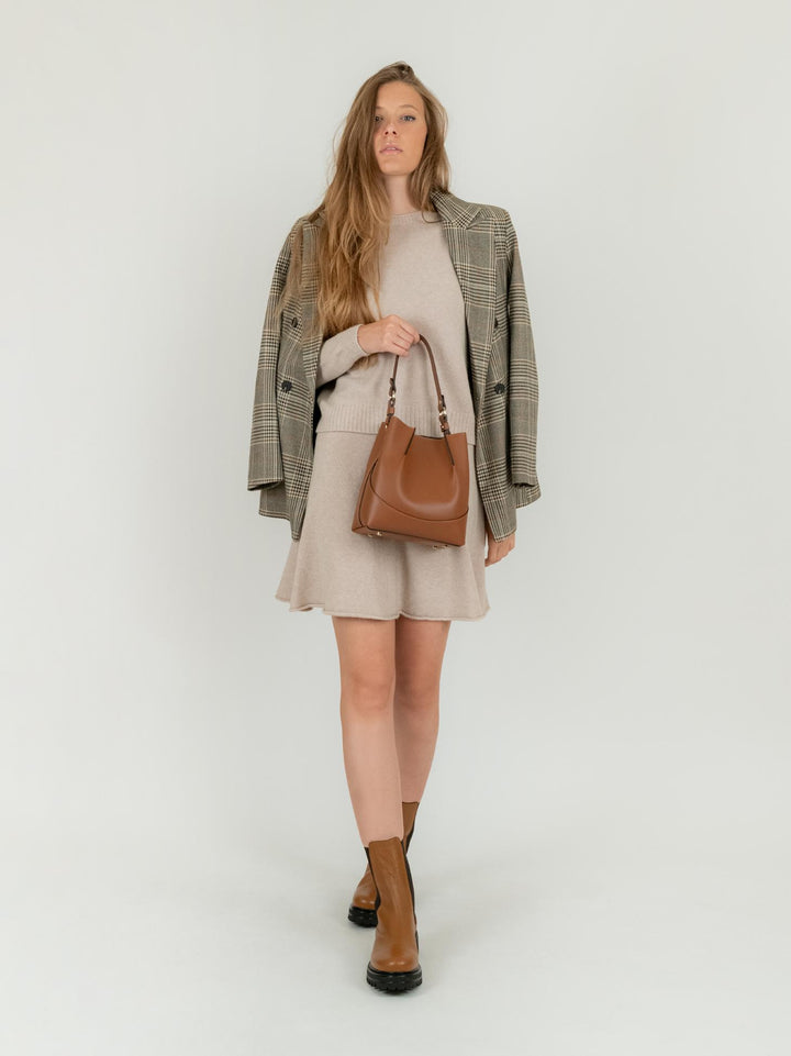 MINI SECCHIELLO IN PELLE MARRONE 389 CUOIO GIANNI NOTARO 