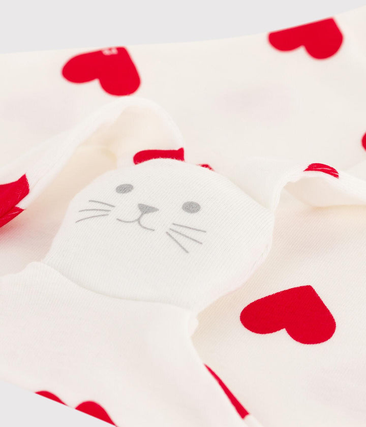 DOUDOU IN COTONE MOTIVO CUORE A081L 01 PETIT BATEAU 