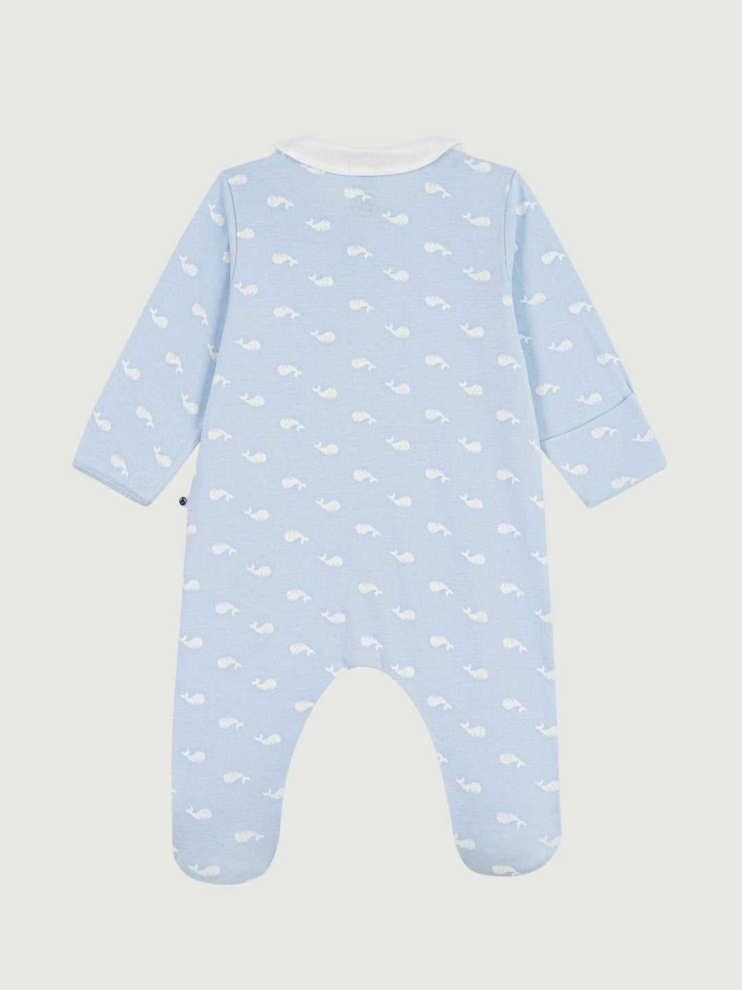 Tutina con piedini in cotone con stampa a balene A0F2H 01 PETIT BATEAU 