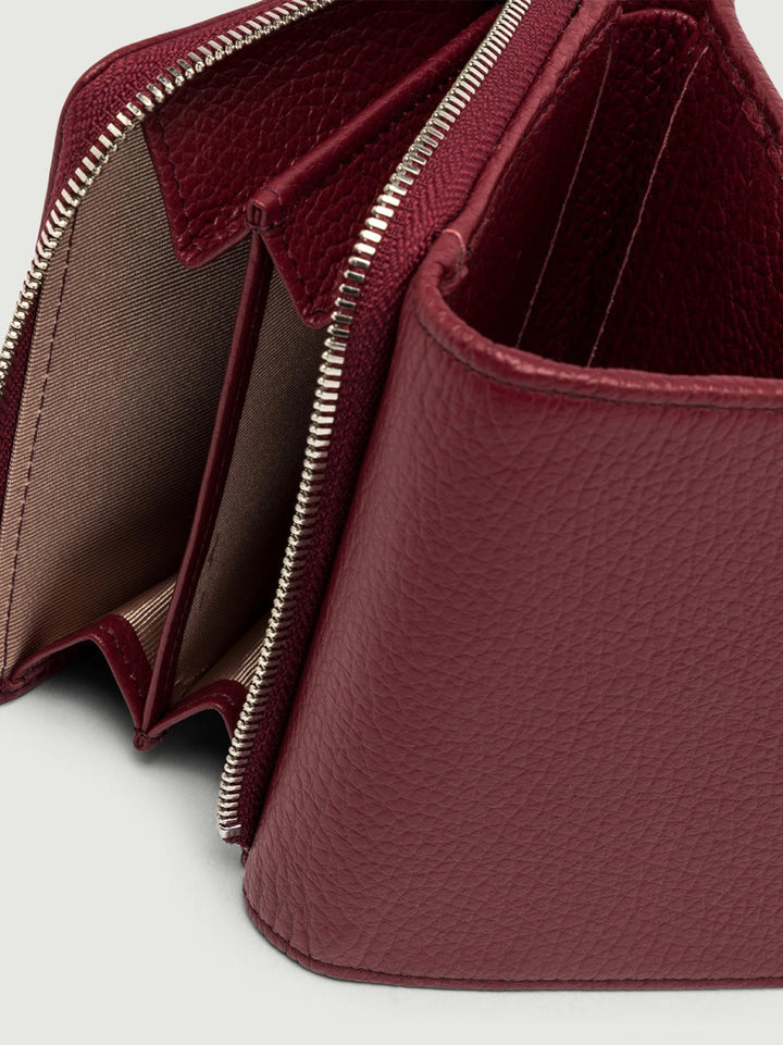 Mini portafoglio in pelle martellata bordeaux 5080 GRN 6731 GIANNI CHIARINI 