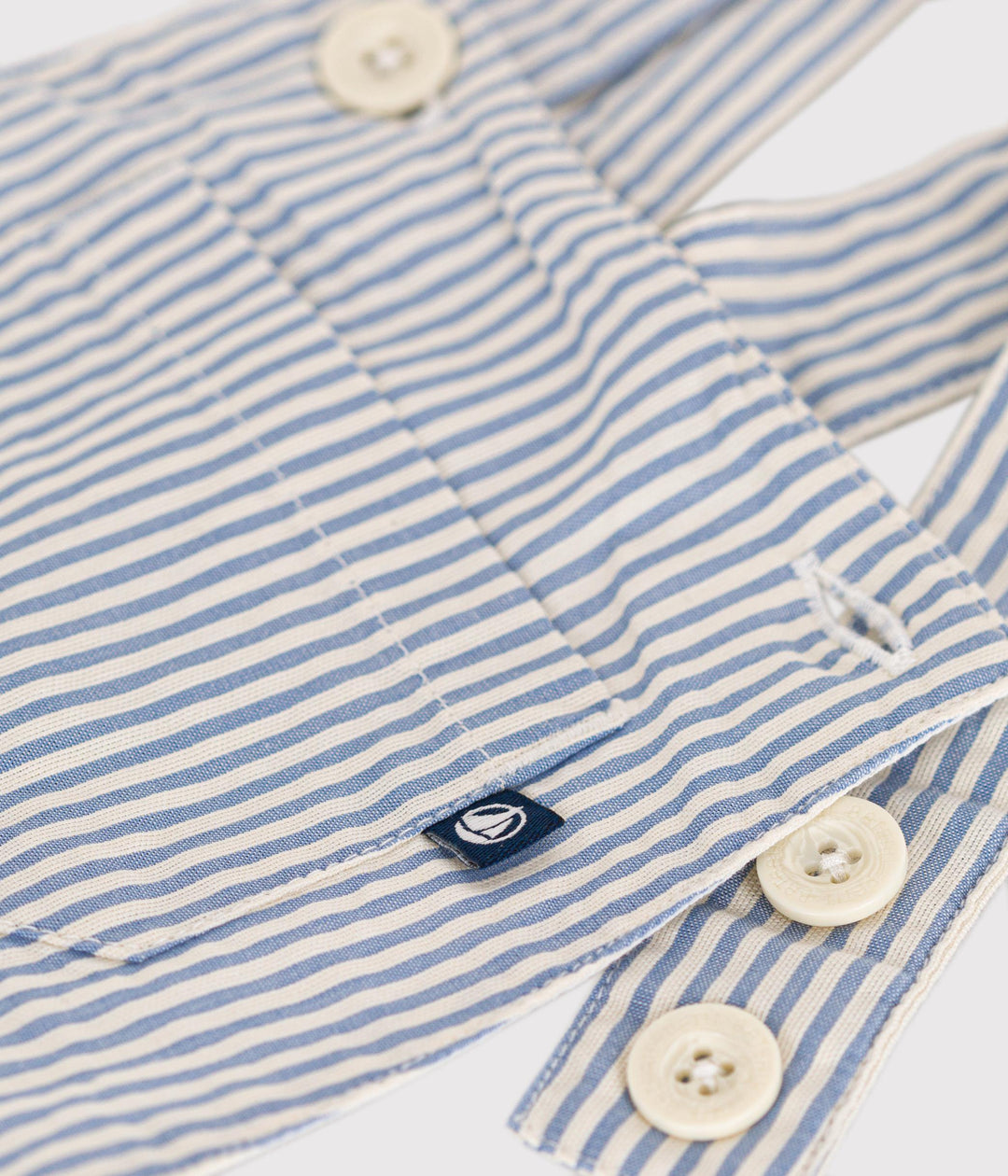 SALOPETTE CORTA BEBÈ IN SEERSUCKER A09JT 05 PETIT BATEAU 