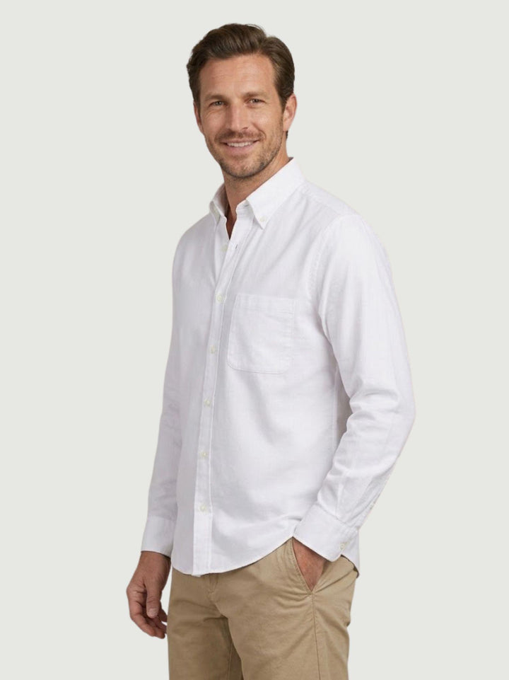 Camicia button down oxford in cotone bianca regular DOMINGO/REG/BD 1 ANDREA MORANDO 