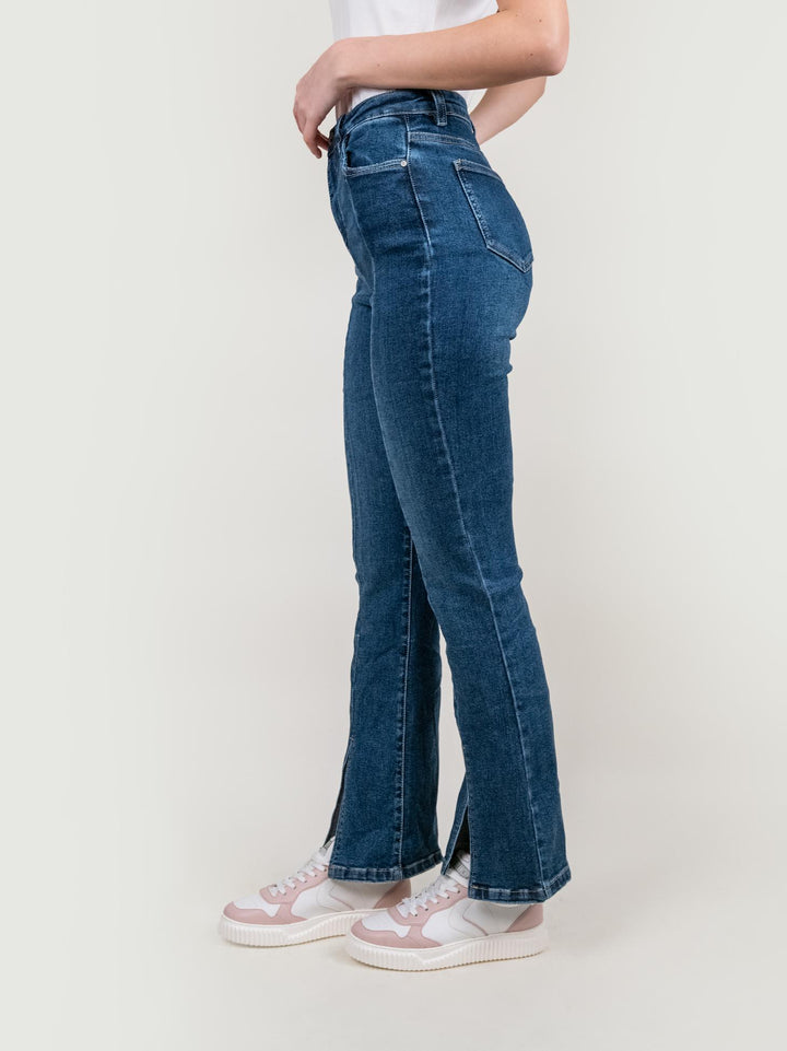JEANS A ZAMPA ELASTICIZZATO CON MAXI SPACCO FRONTALE 9126 DENIM ANDREA MORANDO 