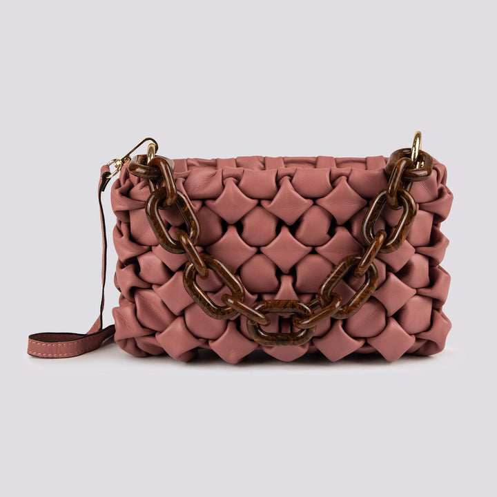 Borsa Curly In Pelle Intrecciata Rosa Antico CURLY ROSA ANTICO BIMOR 