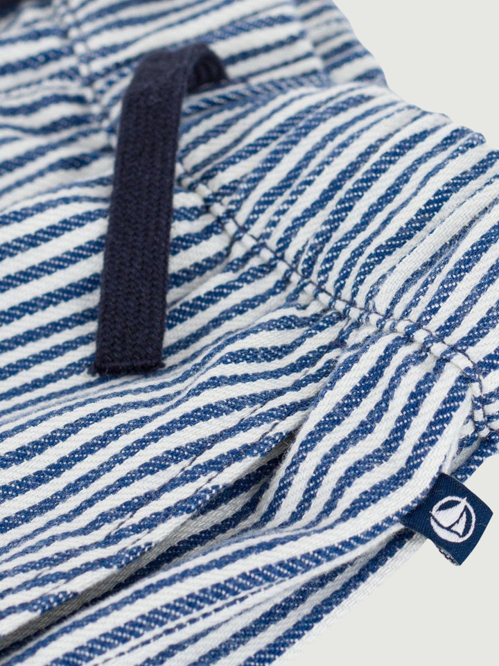 Pantaloni con elastico in cotone a righe A0F5M 01 PETIT BATEAU 