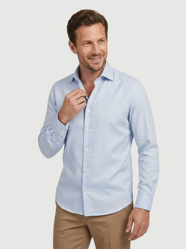 Camicia collo francese in cotone azzurra regular BARBADOS/REG 3 ANDREA MORANDO 