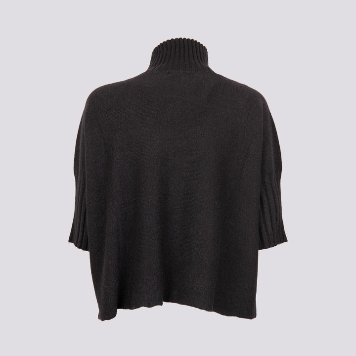 LUPETTO IN MAGLIA OVER CON MAINICA TRE QUARTI NERO 0370/164 0010 BIMOR 
