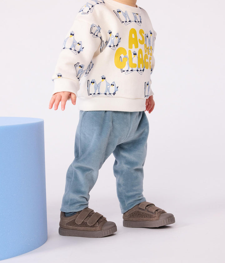 Felpa in cotone stampa pinguini A0EE5 01 PETIT BATEAU 