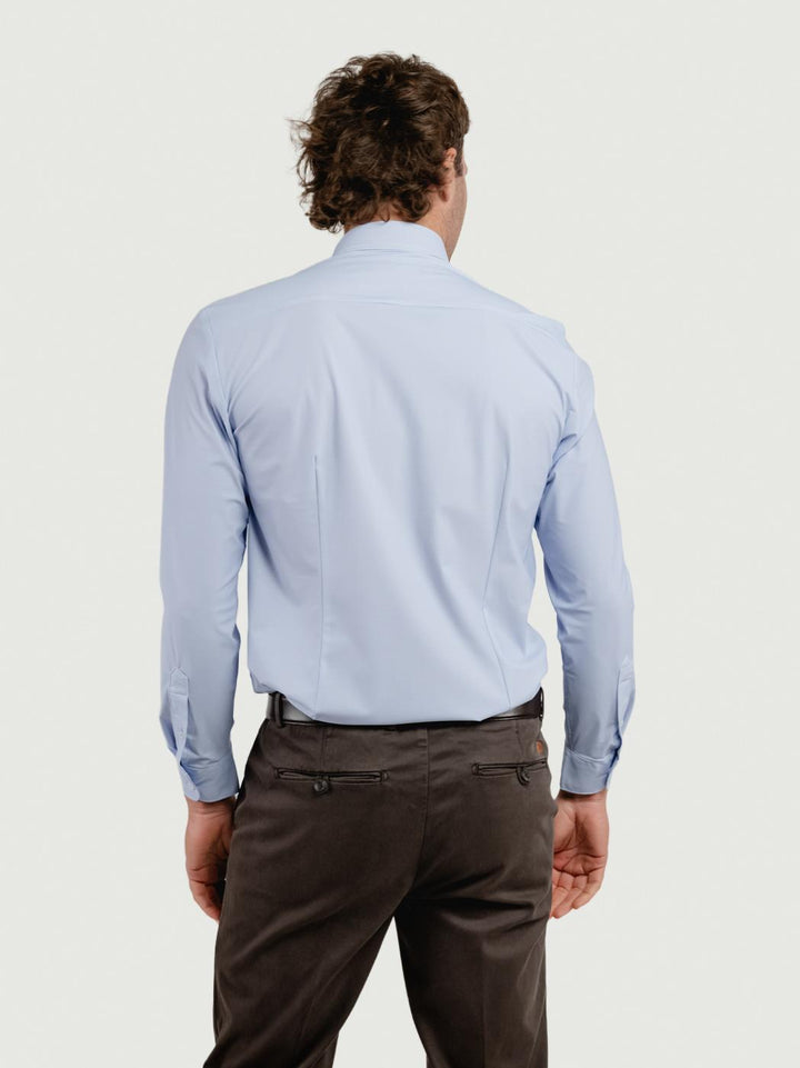 CAMICIA NO STIRO CON MICROFANTASIA AZZURRA BU26W10CAFIO 240 ANDREA MORANDO 