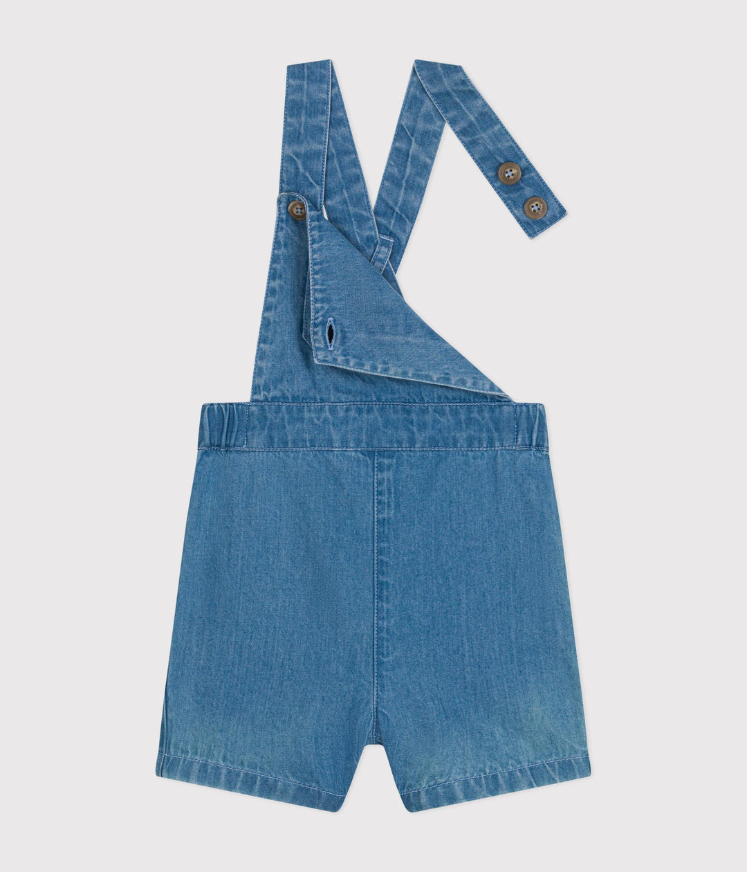 SALOPETTE CORTA BEBÈ IN DENIM LEGGERO A09JP 01 PETIT BATEAU 