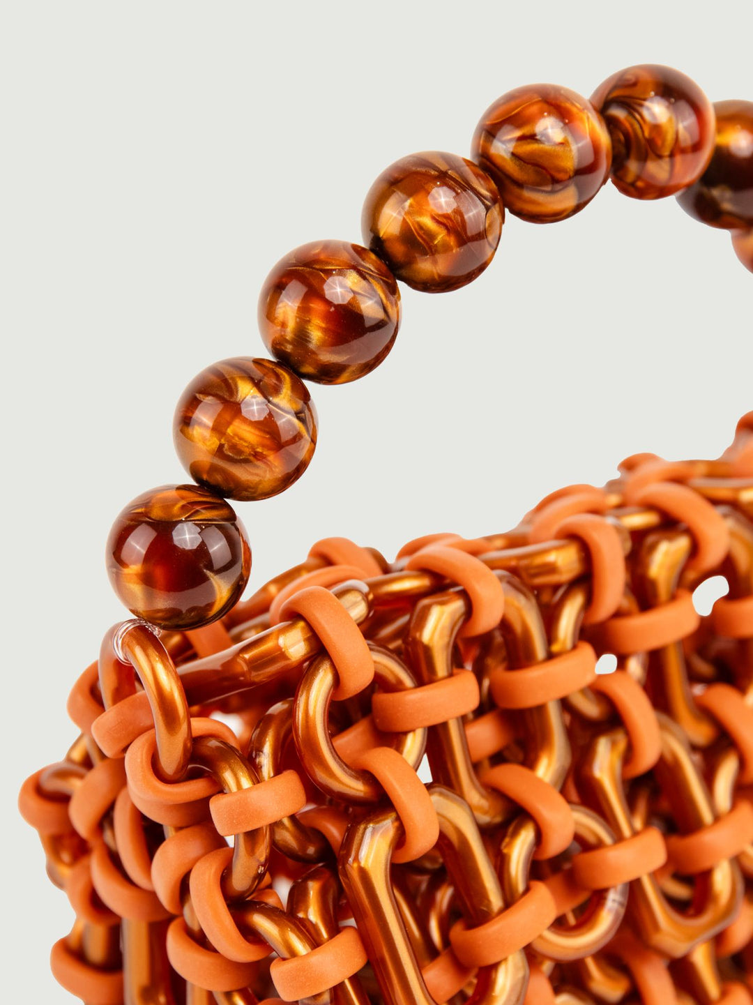 BORSA BUBBLE IN RESINA ARANCIO METALLIZZATO BUBBLE METALLIC ORANGE BIMOR 