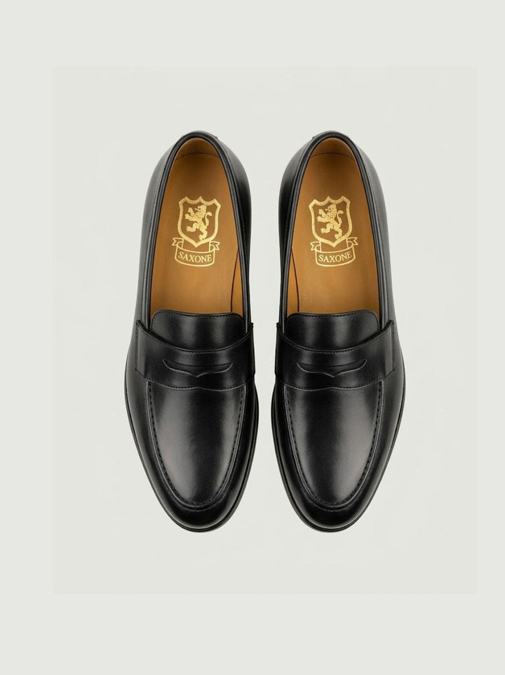 Mocassino penny in pelle nera TIREE NERO SAXONE 