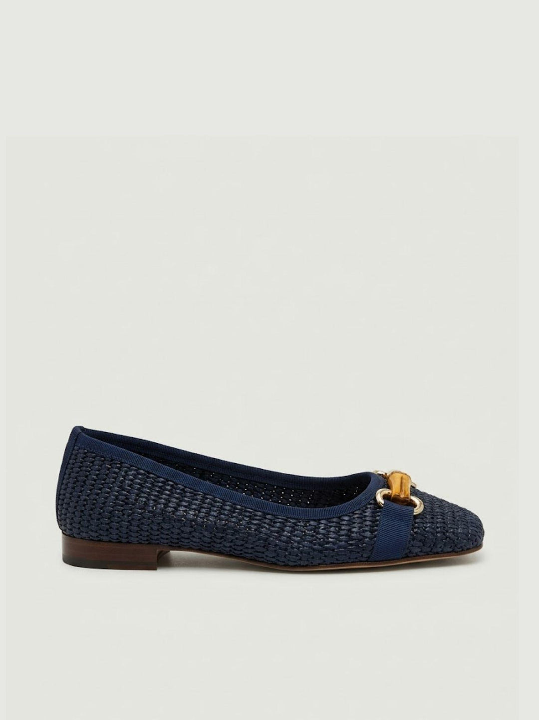 Ballerine rafia blu con dettaglio bambù 487563 134 ANDREA MORANDO 