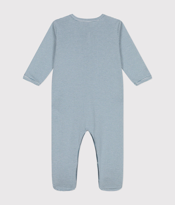 Tutina fantasia micro righe in cotone A0AX6 01 PETIT BATEAU 