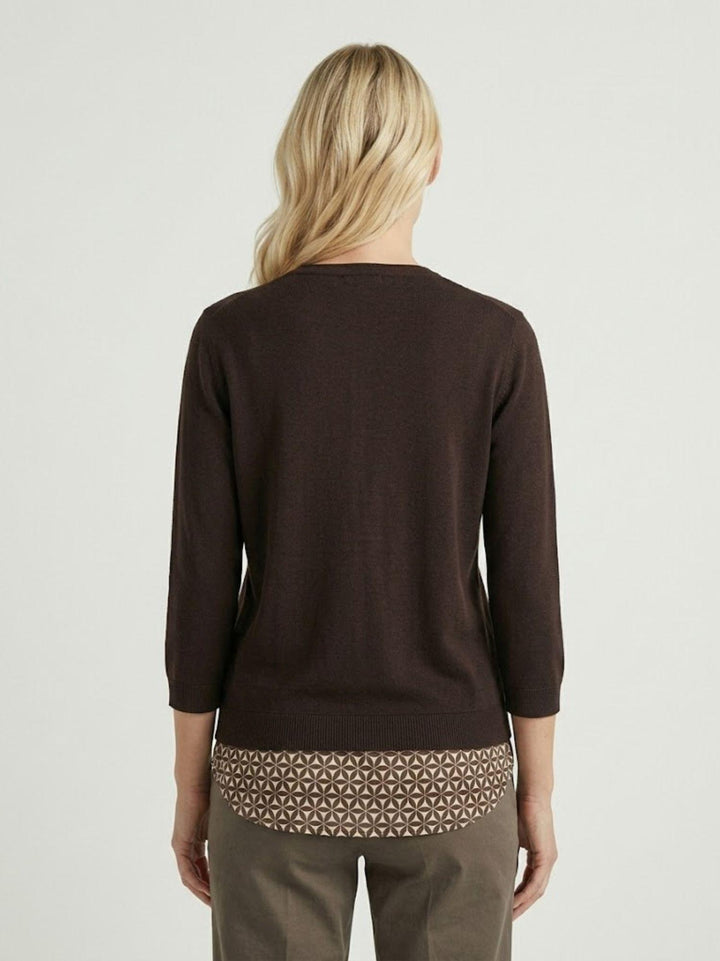 Maglia camicia moro con stampa geometrica 262311557 MORO ANDREA MORANDO 