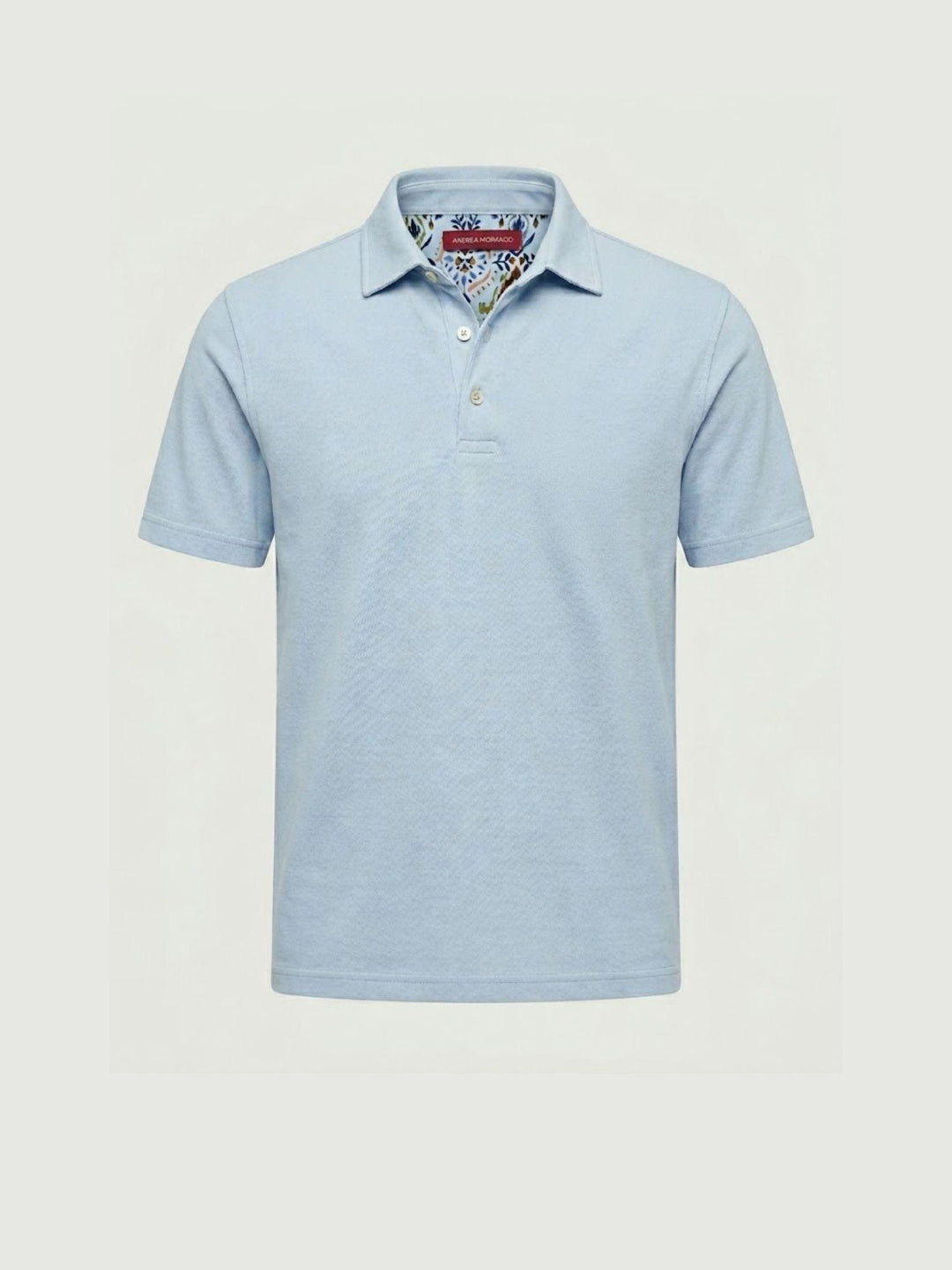 Polo in cotone piquet azzurro chiaro BU26S07POPIQUETCOGMT 240 ANDREA MORANDO 