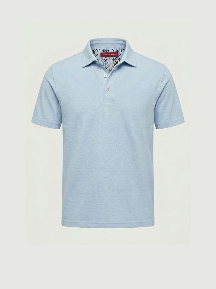 Polo in cotone piquet azzurro chiaro BU26S07POPIQUETCOGMT 240 ANDREA MORANDO 