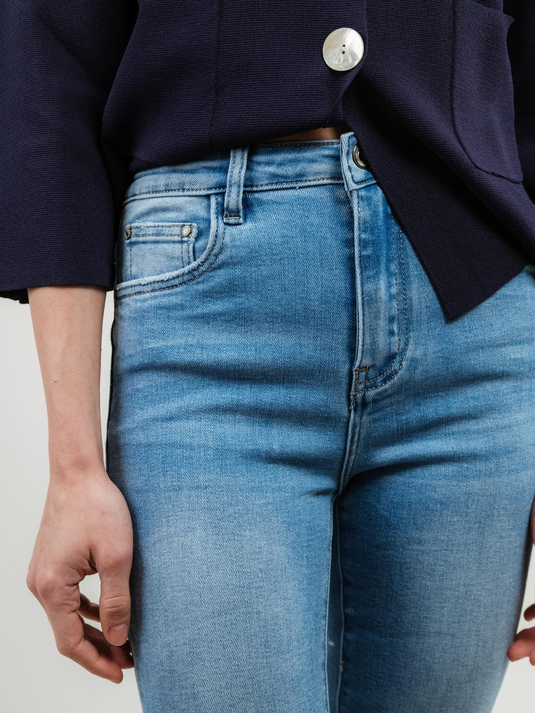 Jeans a zampa in denim chiaro 9115 DENIM CHIARO ANDREA MORANDO 