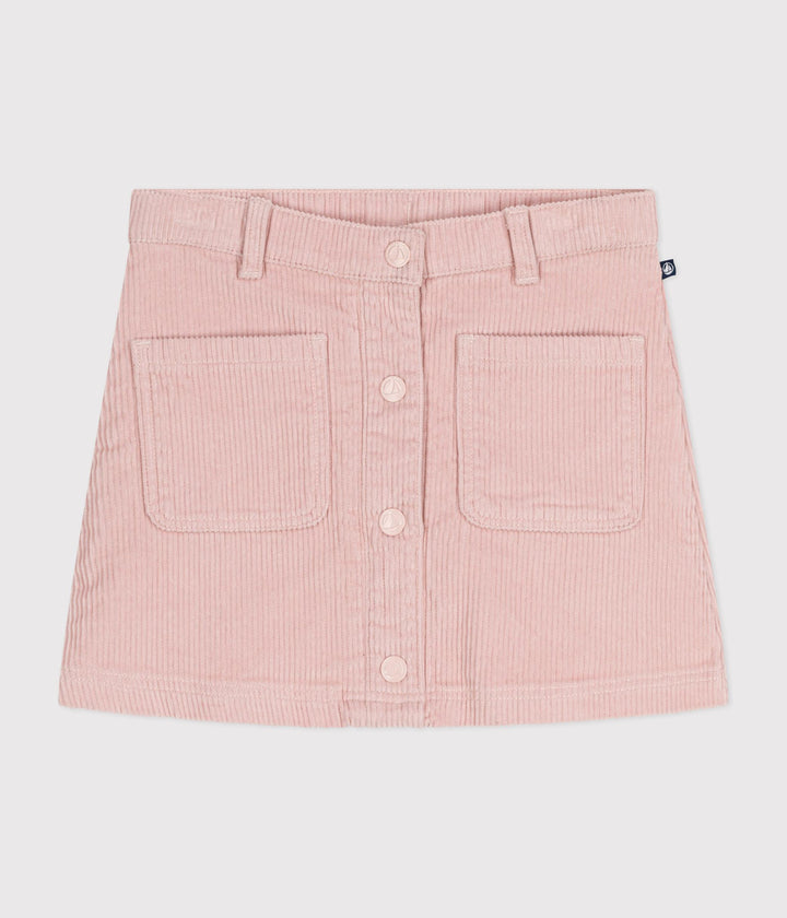 Gonna rosa con tasche in velluto bambina A0BUK 01 PETIT BATEAU 