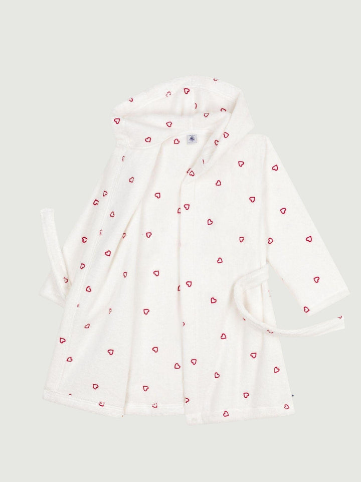 Accappatoio con cuori ricamati A0DS4 01 PETIT BATEAU 