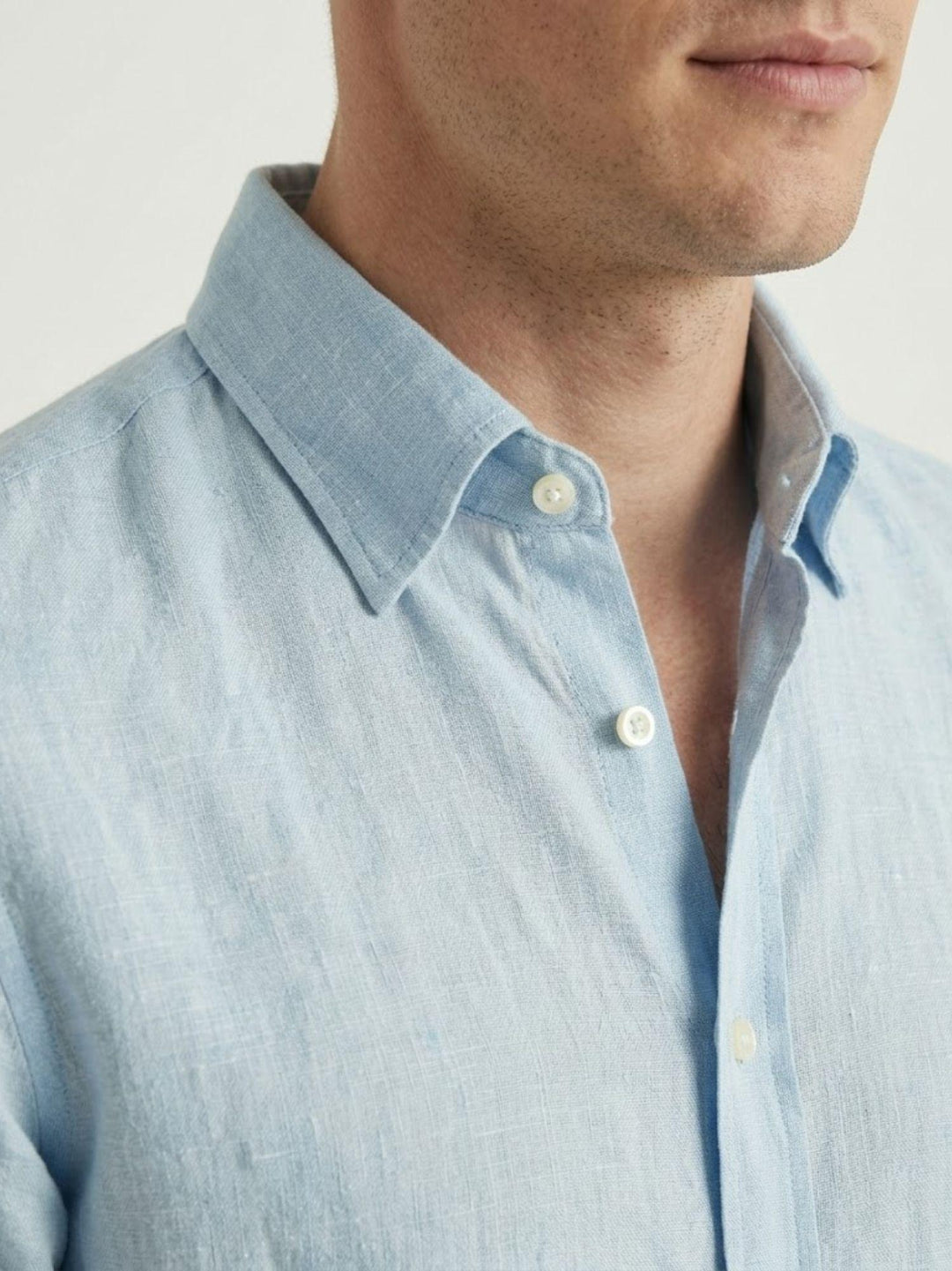 Camicia Bradford in lino azzurro BRAD/TC162 B02 BAGGIES 