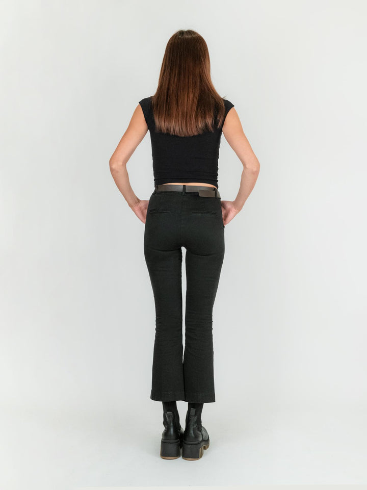 PANTALONE A TROMBETTA nero in cotone 824JA NERO ANDREA MORANDO 