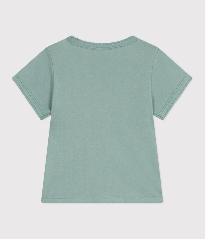 T-shirt a maniche corte in cotone tinta unita bambina