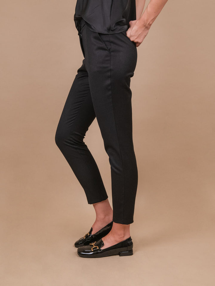 PANTALONE A SIGARETTA IN TESSUTO nero 80081VST NERO ANDREA MORANDO 