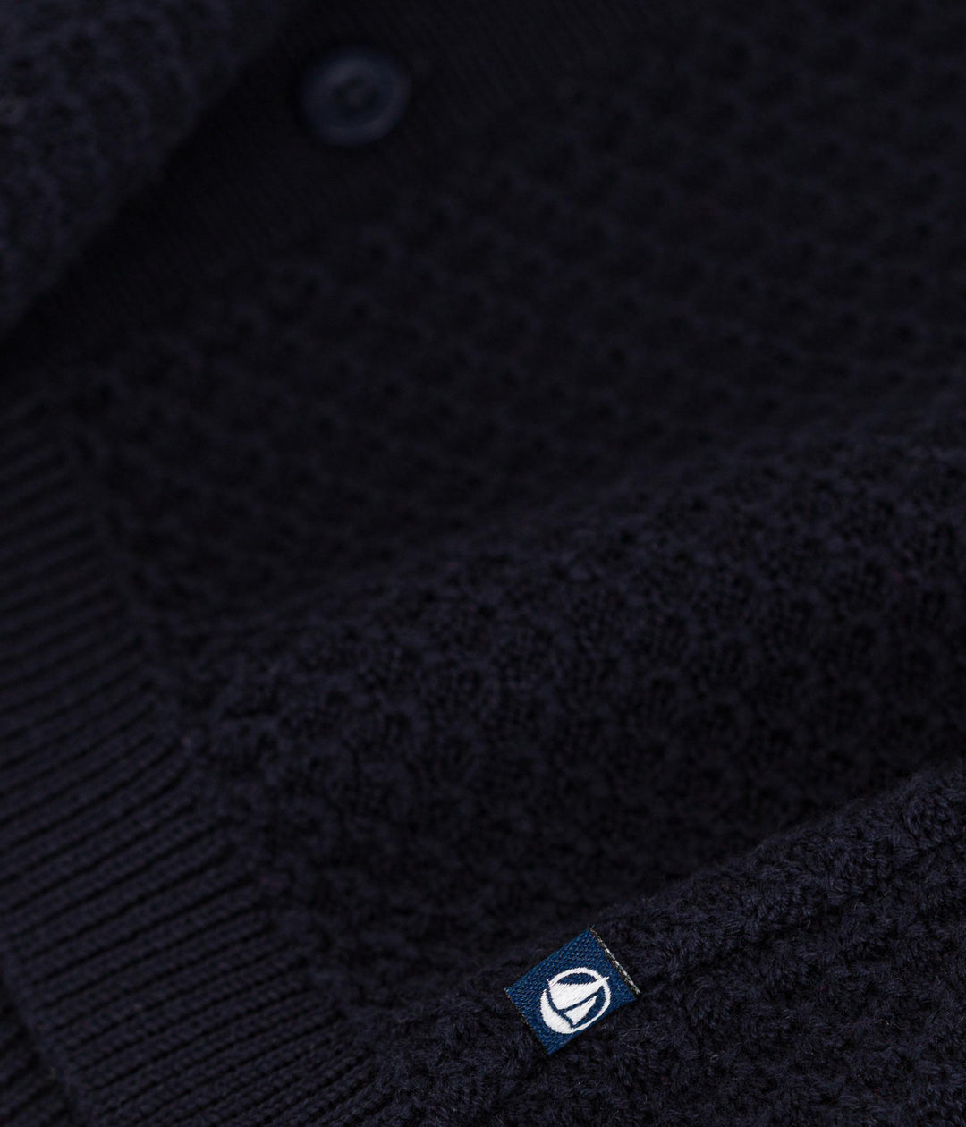 CARDIGAN IN TRICOT DI COTONE BLU BEBÈ A09K5 02 PETIT BATEAU 