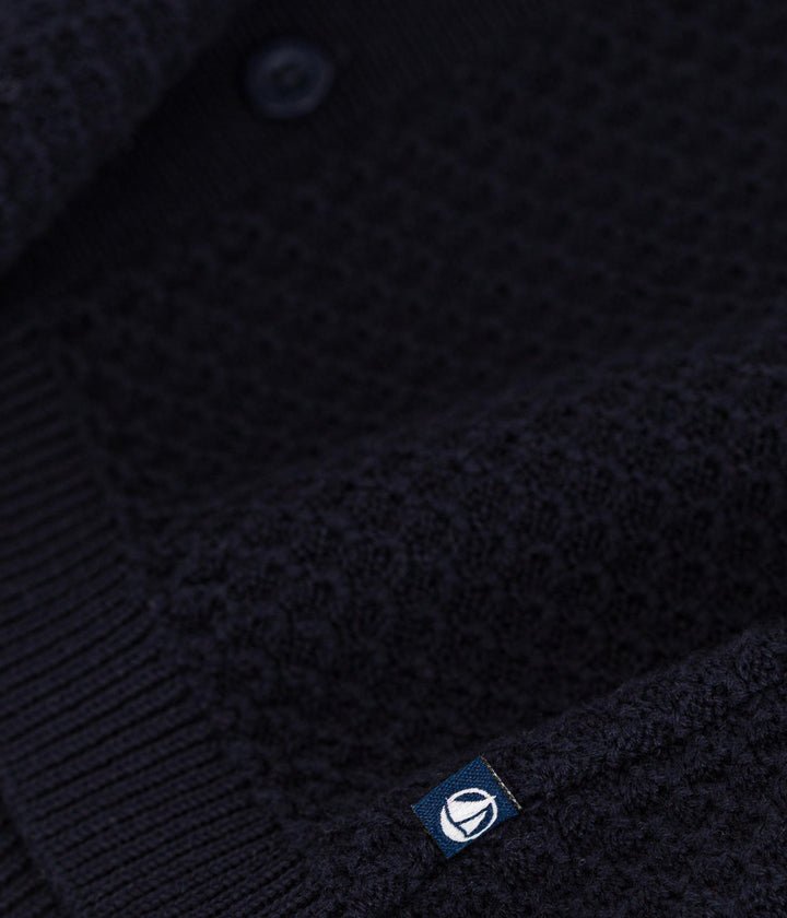 CARDIGAN IN TRICOT DI COTONE BLU BEBÈ A09K5 02 PETIT BATEAU 