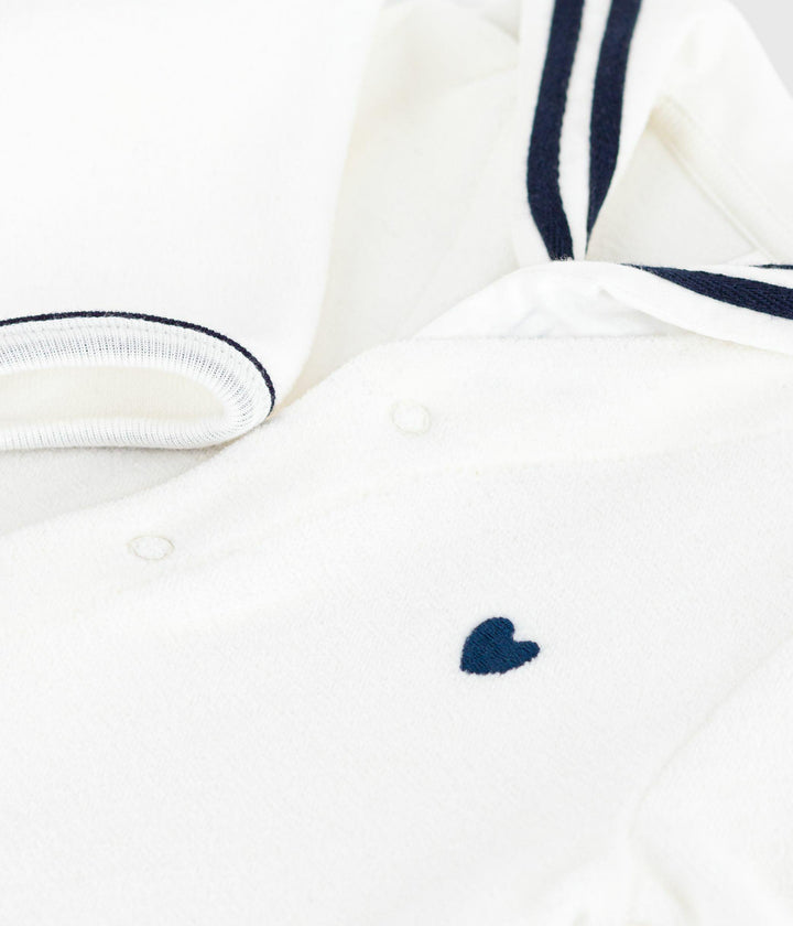 Pigiama con collo alla marinara in ciniglia neonato A0DQP 01 PETIT BATEAU 
