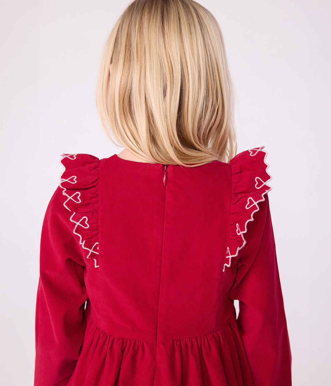 Abito a maniche lunghe in velluto tinta unita A0E1U 01 PETIT BATEAU 