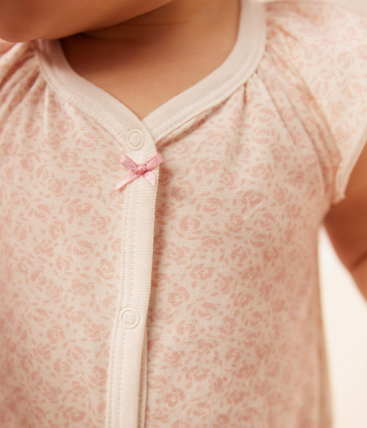 TUTA CORTA  CON STAMPA A FIORI ROSA BEBÈ A09Q6 01 PETIT BATEAU 