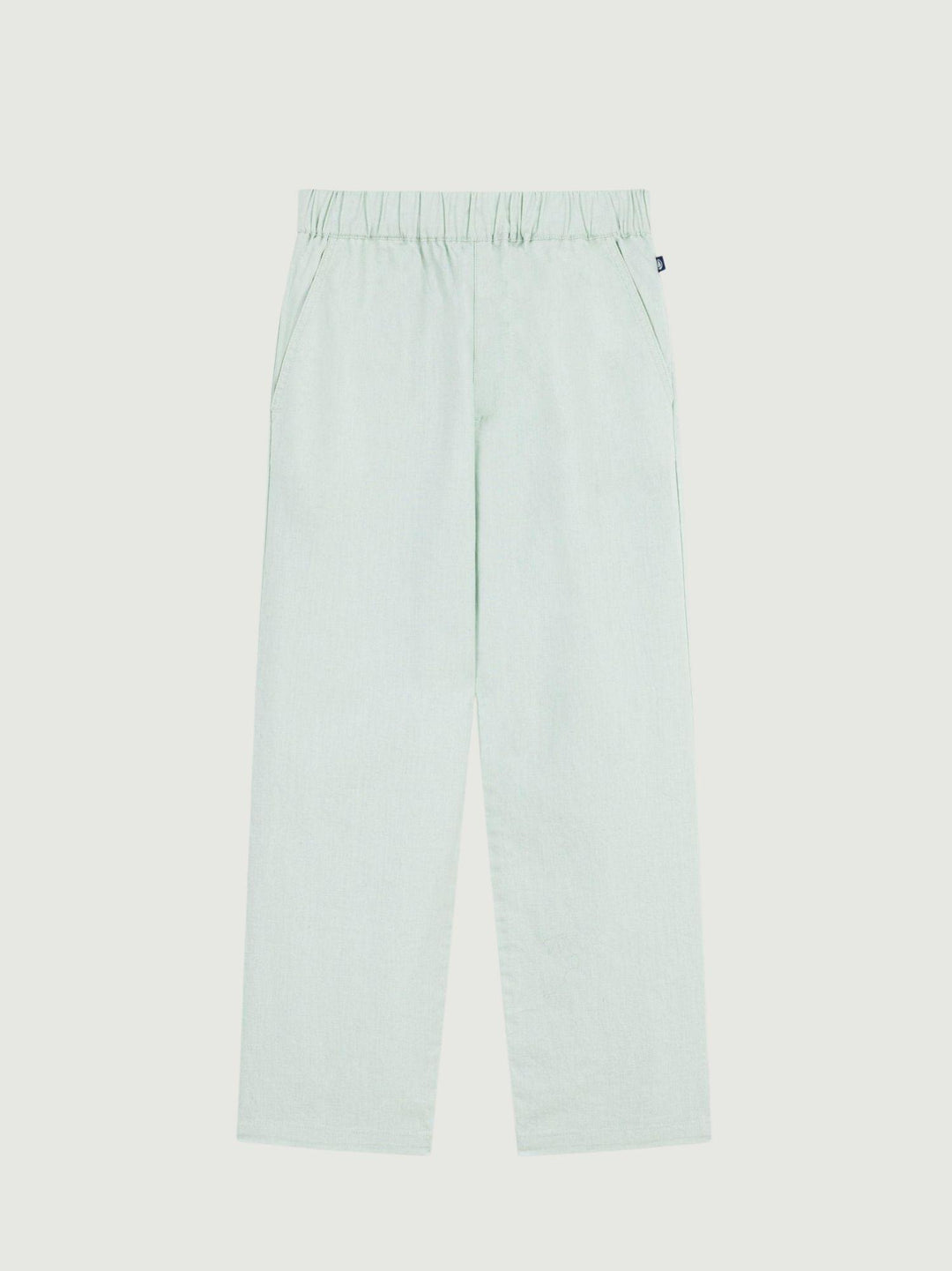 Pantalone in lino e cotone verde acqua A0F09 01 PETIT BATEAU 