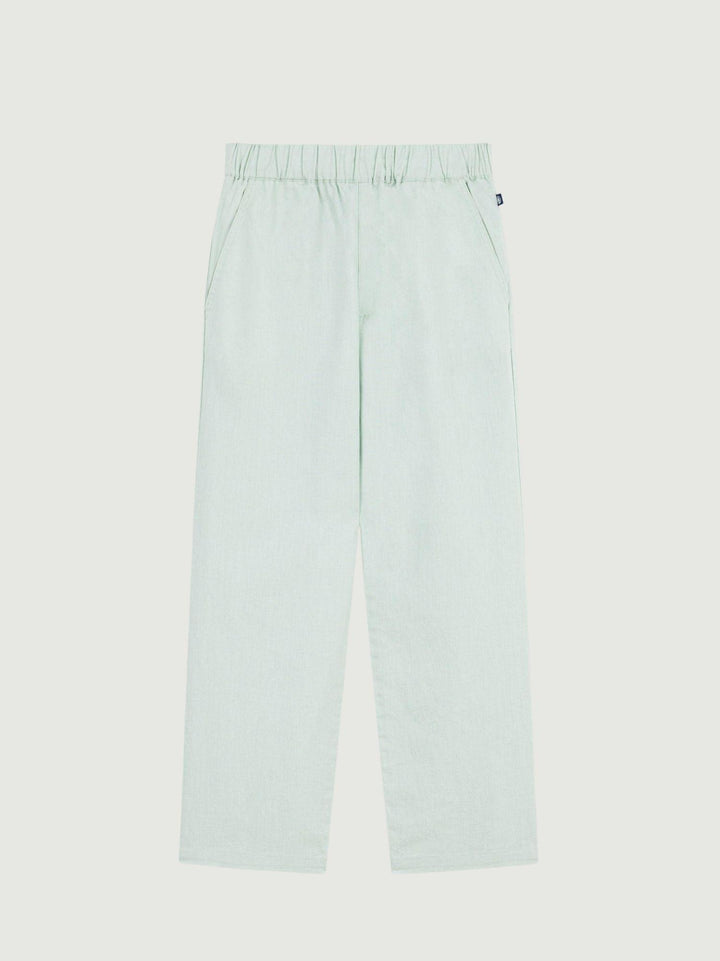 Pantalone in lino e cotone verde acqua A0F09 01 PETIT BATEAU 