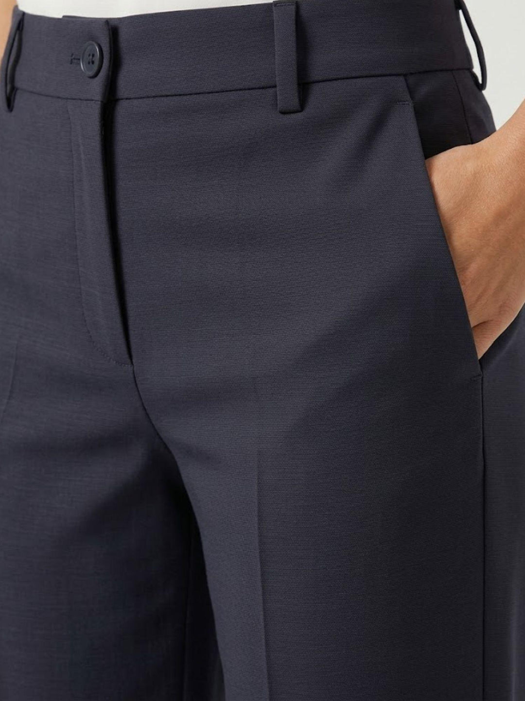 Pantaloni a palazzo con pences blu P3037 BLU NAVY ANDREA MORANDO 