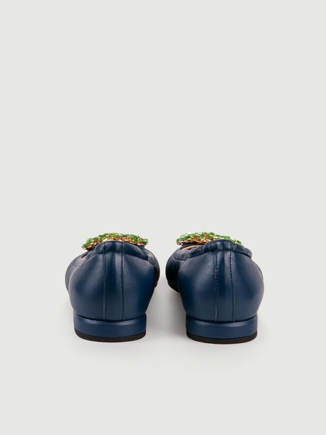 BALLERINE IN PELLE  BLU CON GIOIELLO 72012 BLU ANDREA MORANDO 