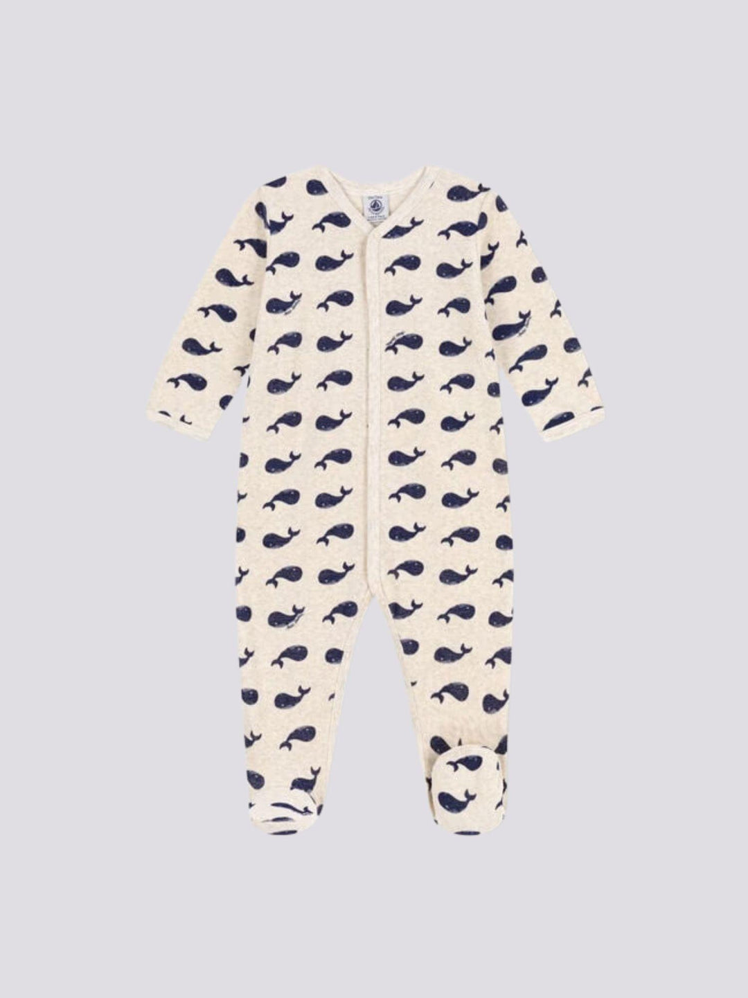 PIGIAMA IN CINIGLIA CON BALENE MARINE A09G0 01 PETIT BATEAU 