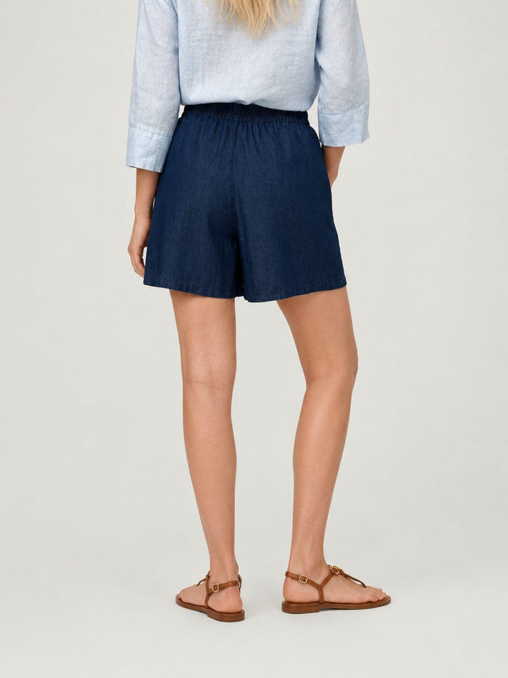 Bermuda in lino chambray denim 6BR0528 DENIM ANDREA MORANDO 