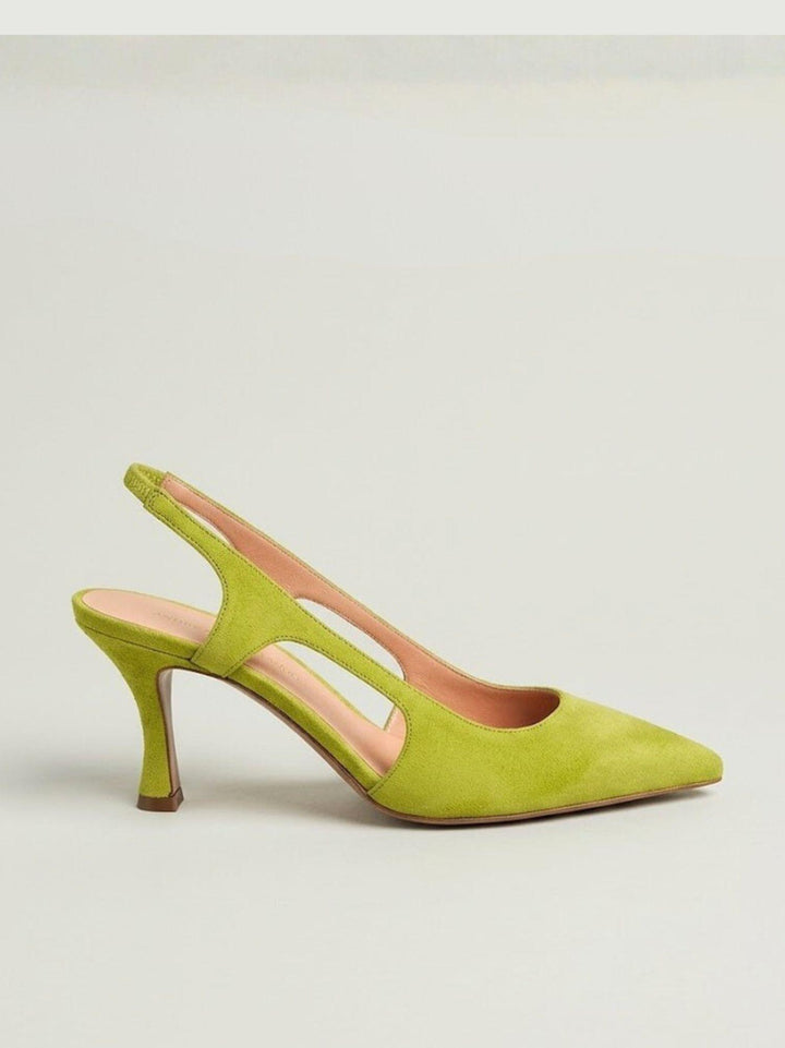 Décolleté slingback in pelle scamosciata lime S260 LIME ANDREA MORANDO 
