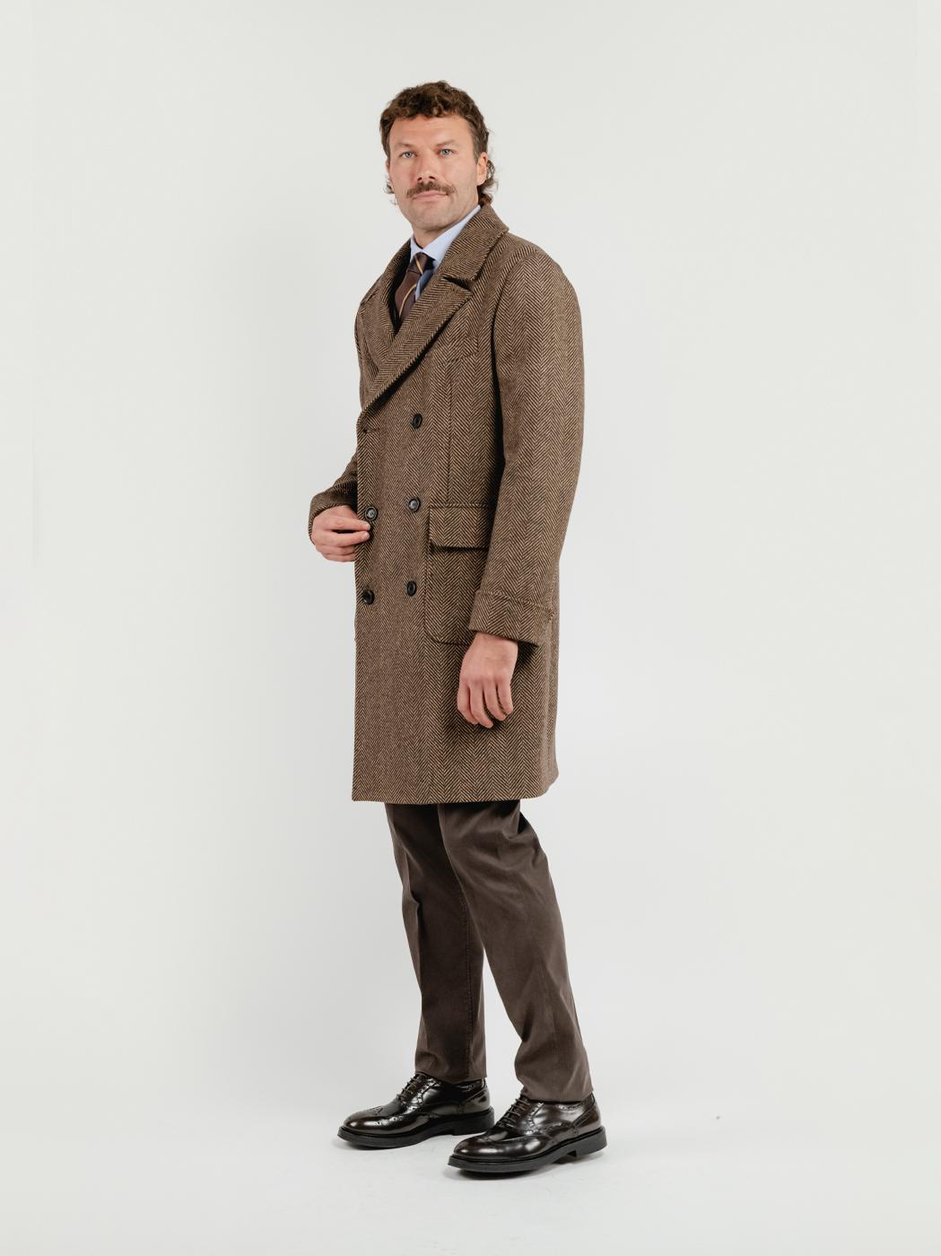 CAPPOTTO DOPPIOPETTO SPIGATO TESTA MORO K011 434 ANDREA MORANDO 