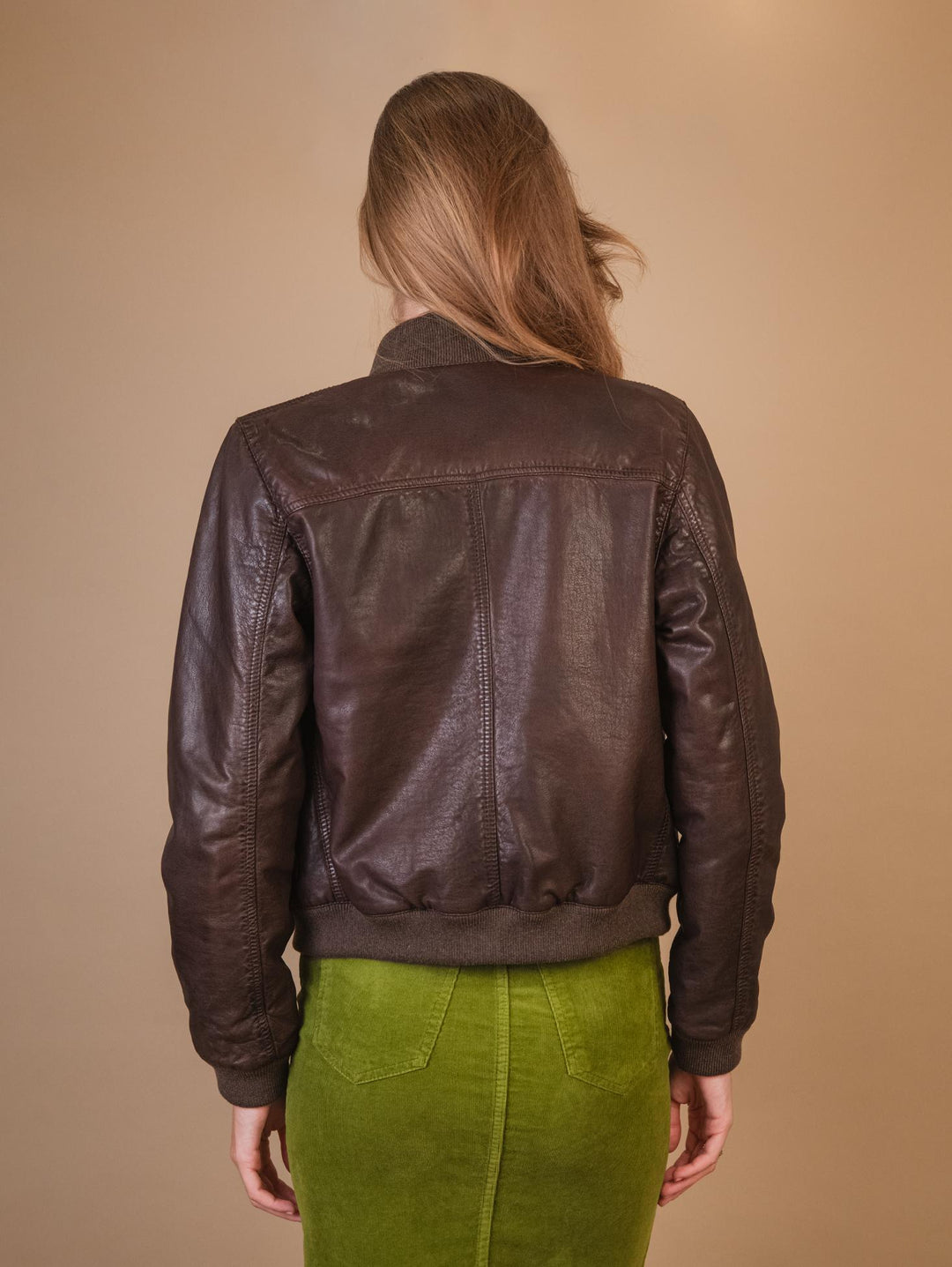 GIUBBOTTO CON CHIUSURA A BOTTONI    IN PELLE MARRONE MAG 06 JACK LEATHER 