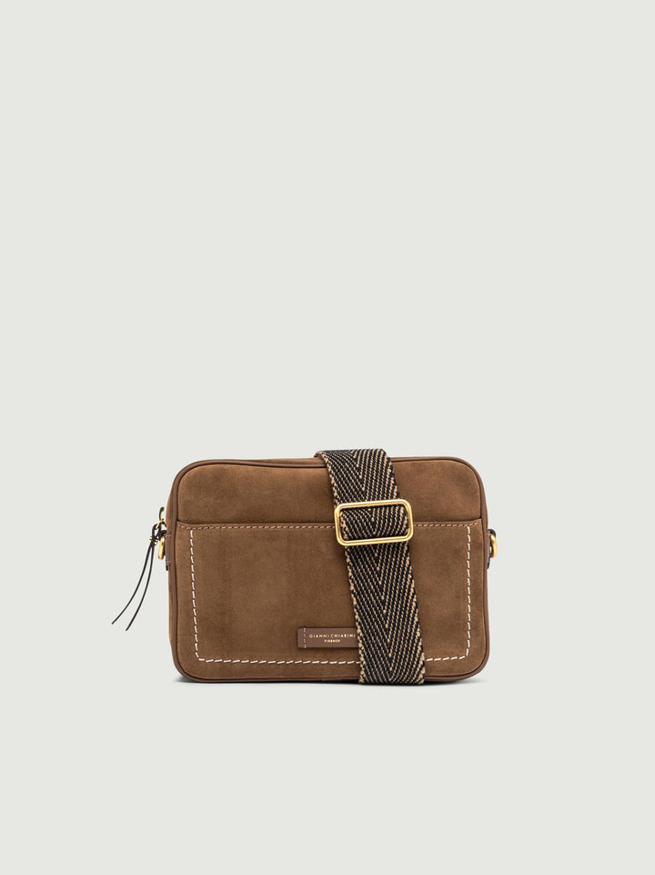 Borsa a tracolla in camoscio Nina color cognac 11260 CM-PL 099 GIANNI CHIARINI 