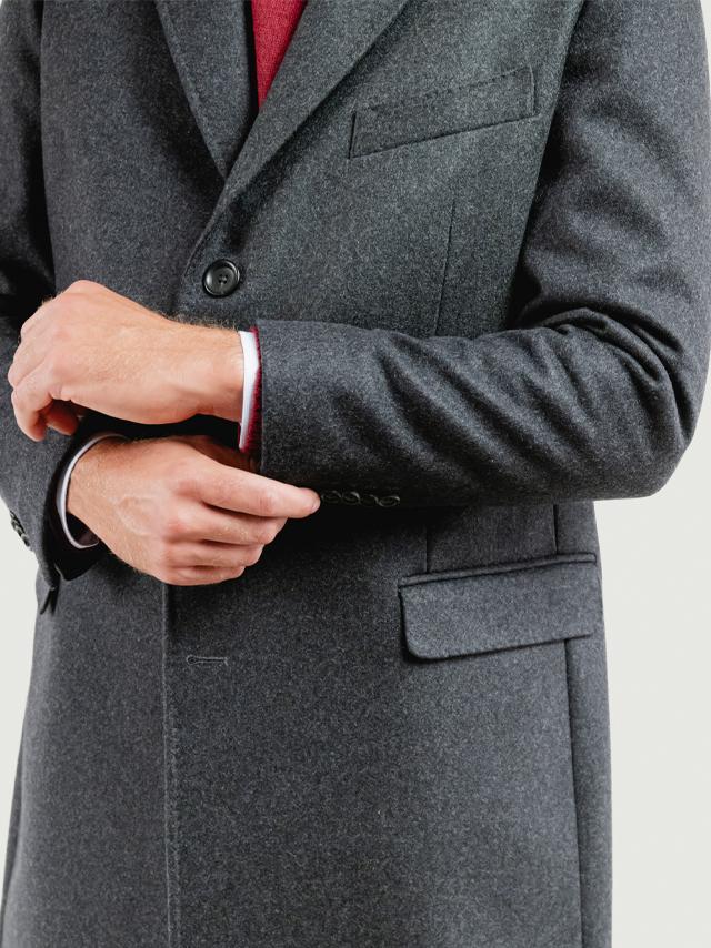 CAPPOTTO MONOPETTO MISTO CASHMERE GRIGIO ANTRACITE K006 511 ANDREA MORANDO 