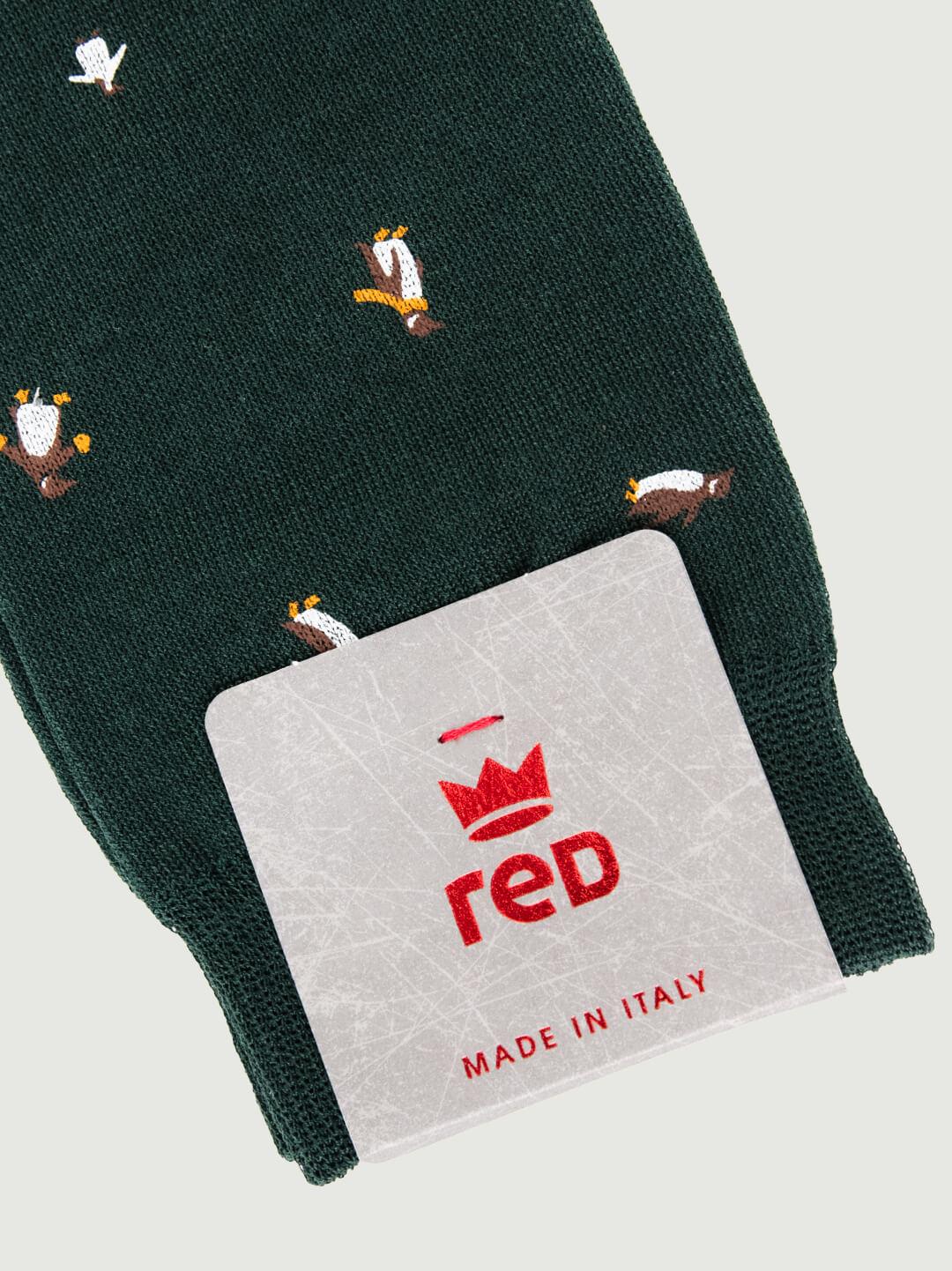 CALZA VERDE MOTIVO PINGUINO 62192G VERDE RED 