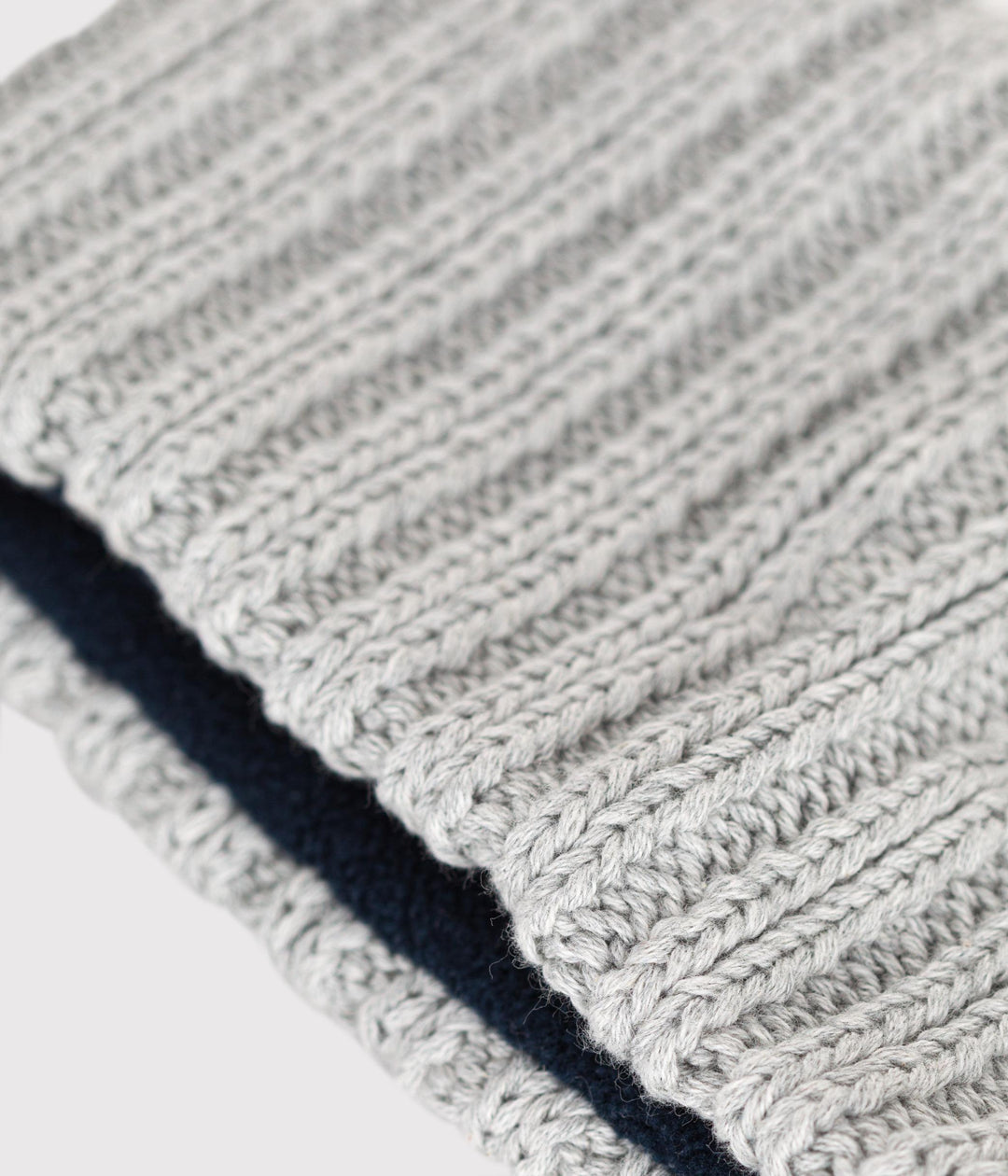 Snood grigio in maglia foderata in pile neonato A0BRV 10 PETIT BATEAU 