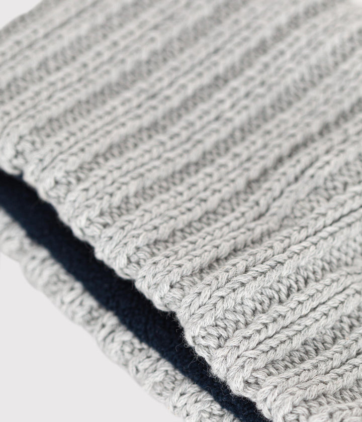 Snood grigio in maglia foderata in pile neonato A0BRV 10 PETIT BATEAU 
