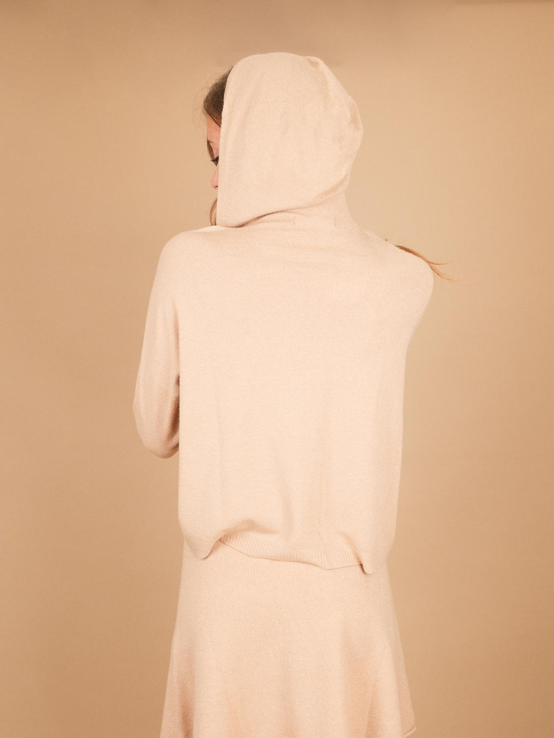 MAGLIA OVER CON CAPPUCCIO BEIGE 0220/04 0234 BIMOR 
