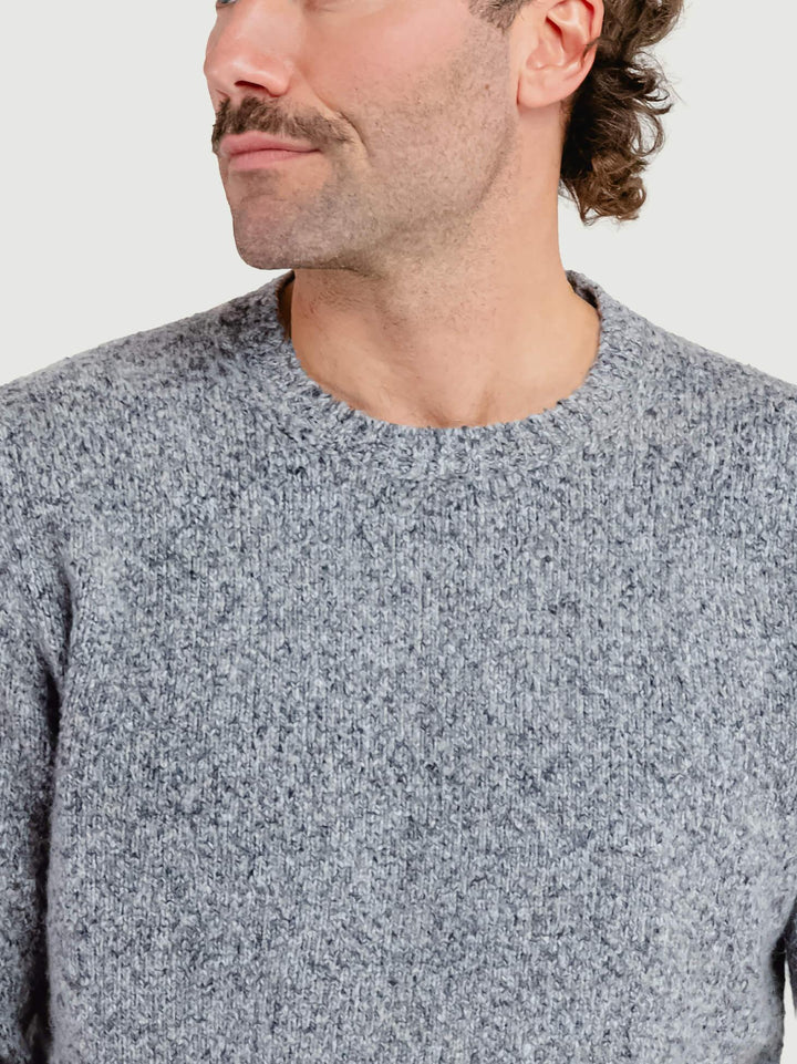 MAGLIONE IN LANA E ALPACA BLU MELANGE 87501 BLU ANDREA MORANDO 
